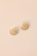 Waves Ahead Gold & Ivory Pearl Shell Earrings