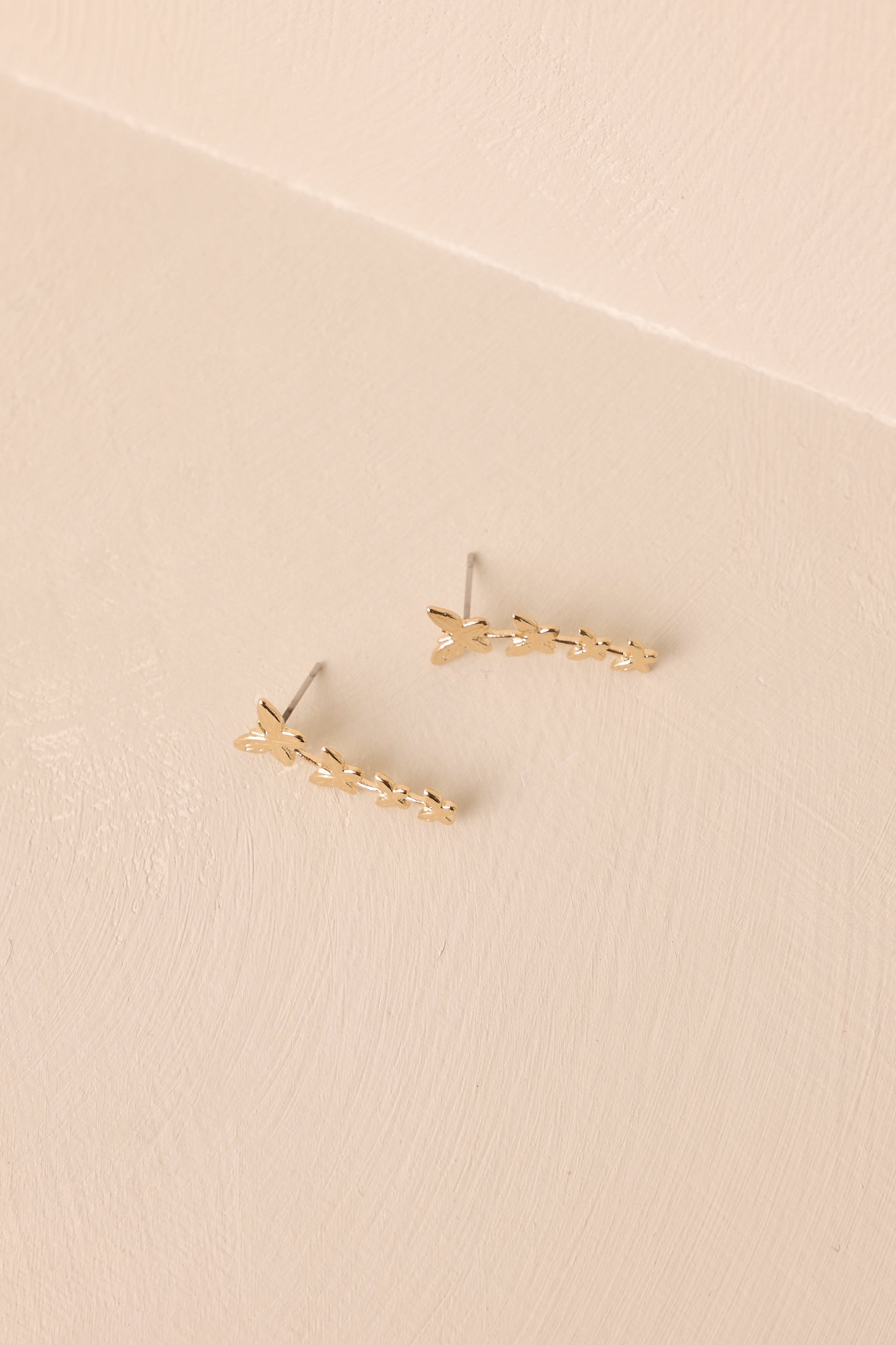 Morning Dew Gold Butterfly Drop Earrings