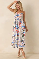 Z Supply Cornelia White Multi Cotton Getaway Maxi Dress