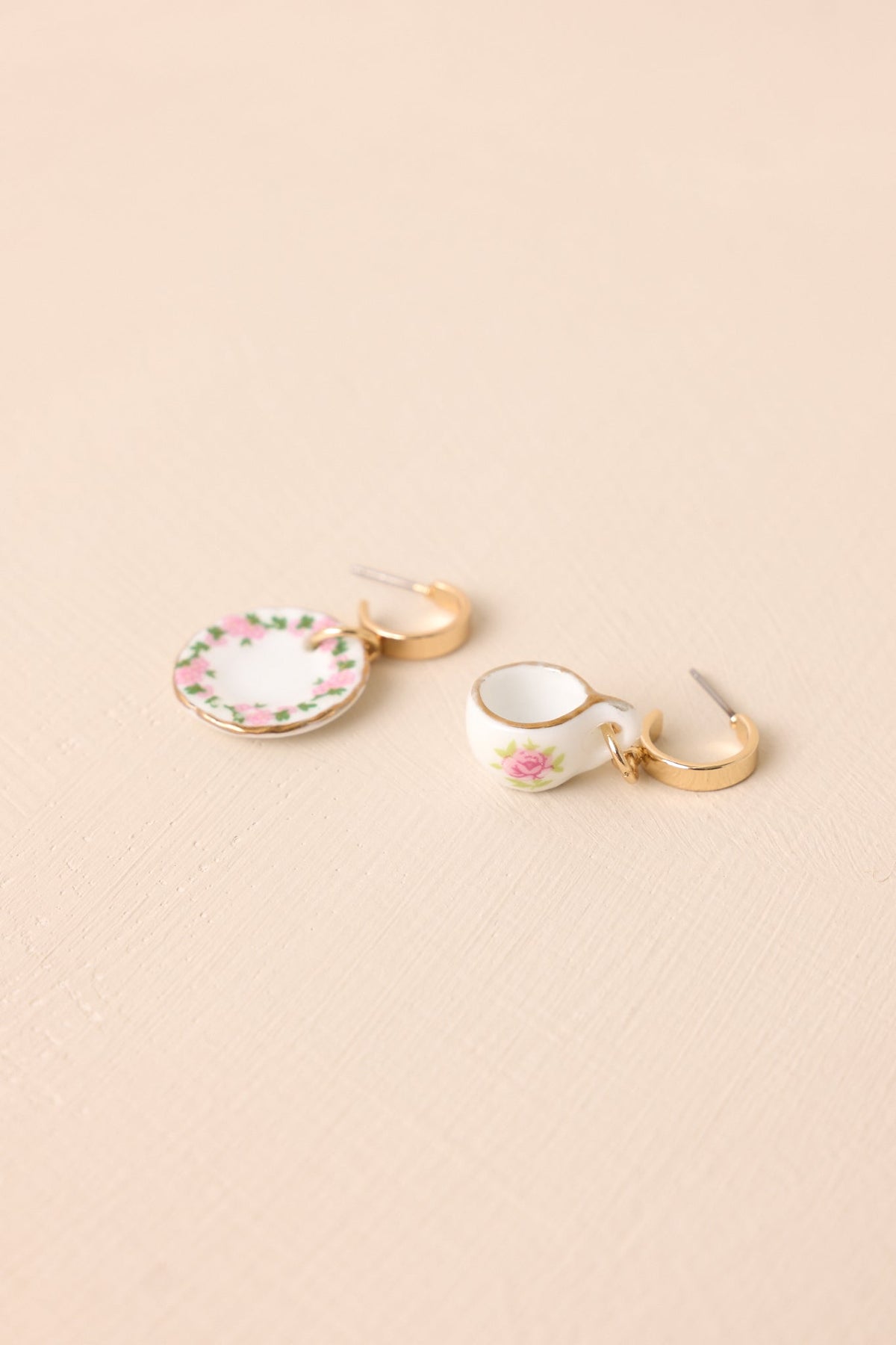 Time Well Spent Ivory Teacup Charm Earrings