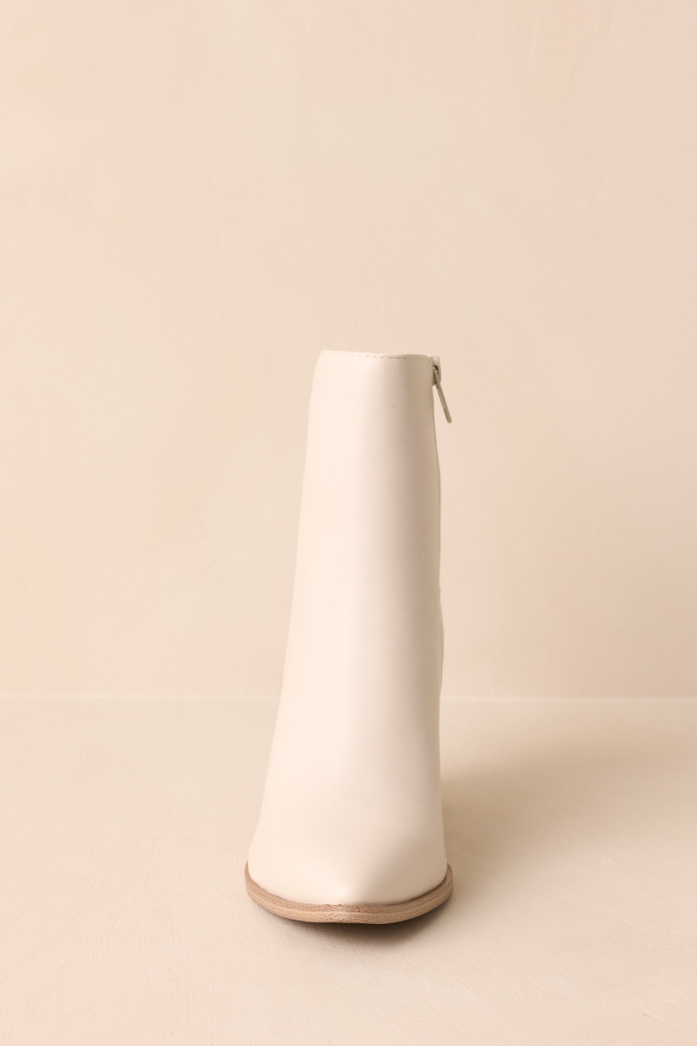 Stand Corrected Ivory Faux Leather Suede Ankle Boots