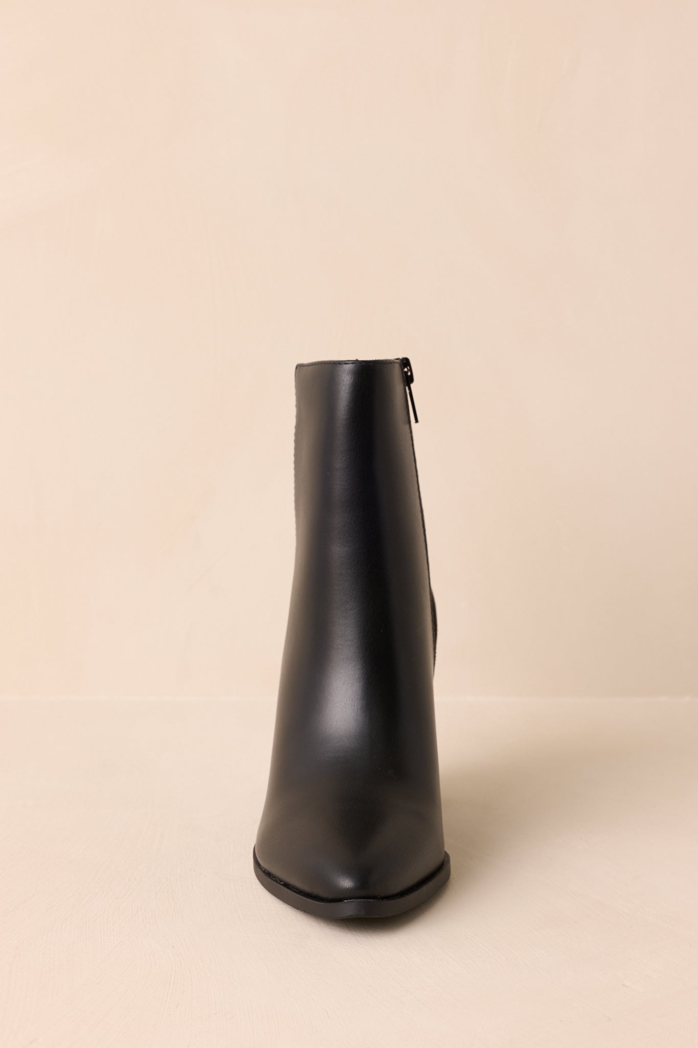 Stand Corrected Black Faux Leather Suede Ankle Boots