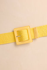 Everything Falls Into Place Yellow Woven Straw Belt