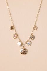 So In Love Gold Multi Charm Necklace
