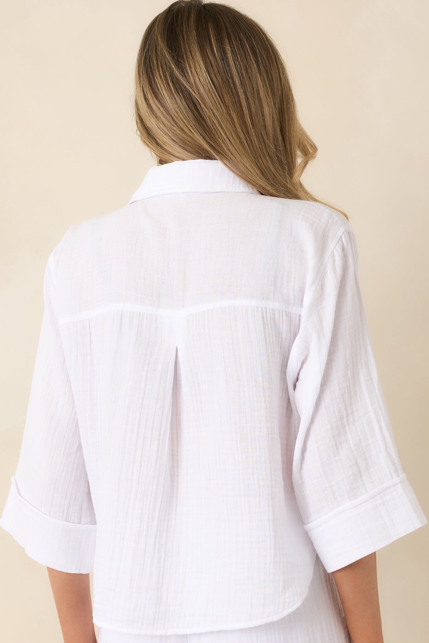 Z Supply Helena White Cotton Gauze Button Up