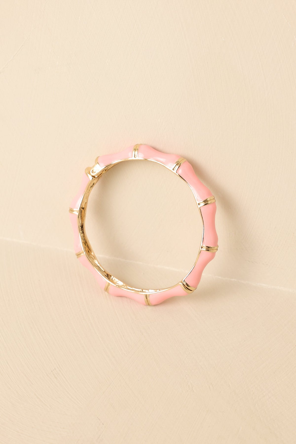 Pretty Put Together Pink Bamboo Bangle Bracelet