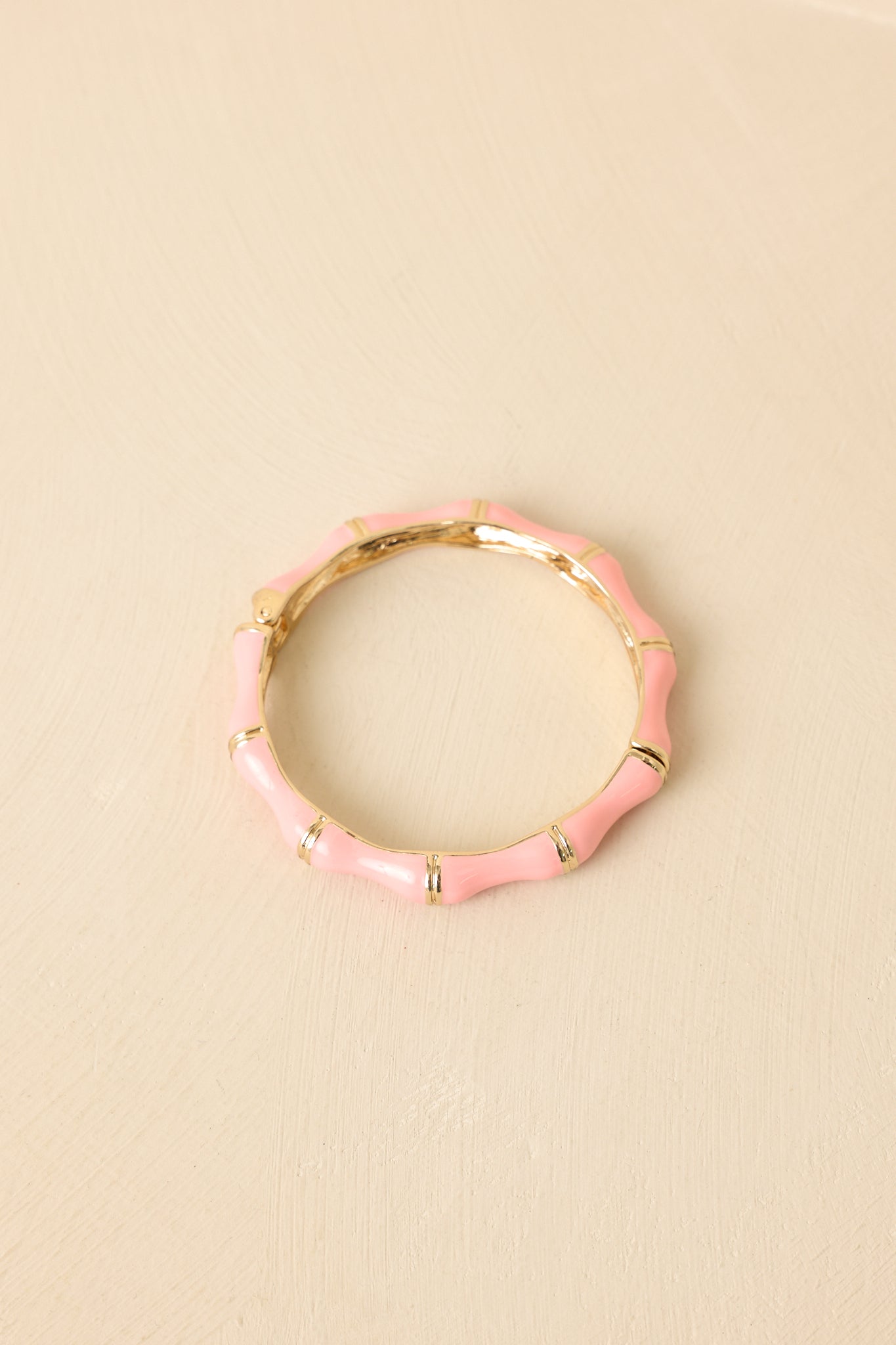 Pretty Put Together Pink Bamboo Bangle Bracelet