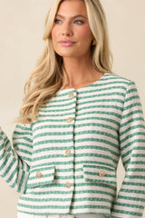 Gallery Opening Green Stripe Tweed Jacket