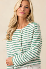 Gallery Opening Green Stripe Tweed Jacket