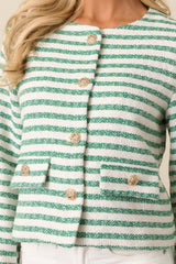 Gallery Opening Green Stripe Tweed Jacket