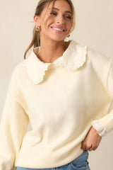 Always Meant To Be Ivory Collared Sweater