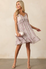 The Garden's Melody Lavender Floral Mini Dress