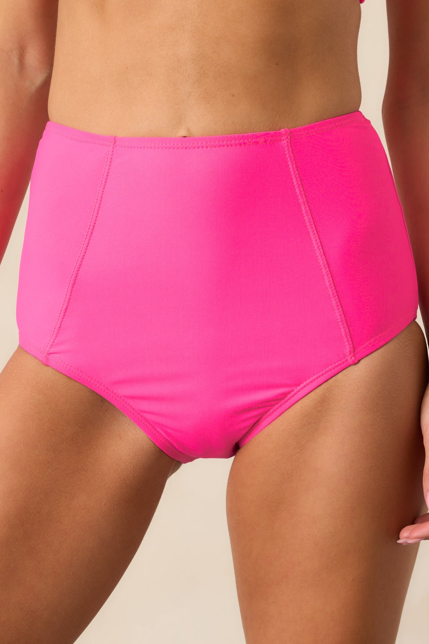 Sunny Skies Ahead Hot Pink High Rise Bikini Bottoms