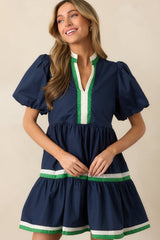 What Matters Most Navy Puff Sleeve Mini Dress
