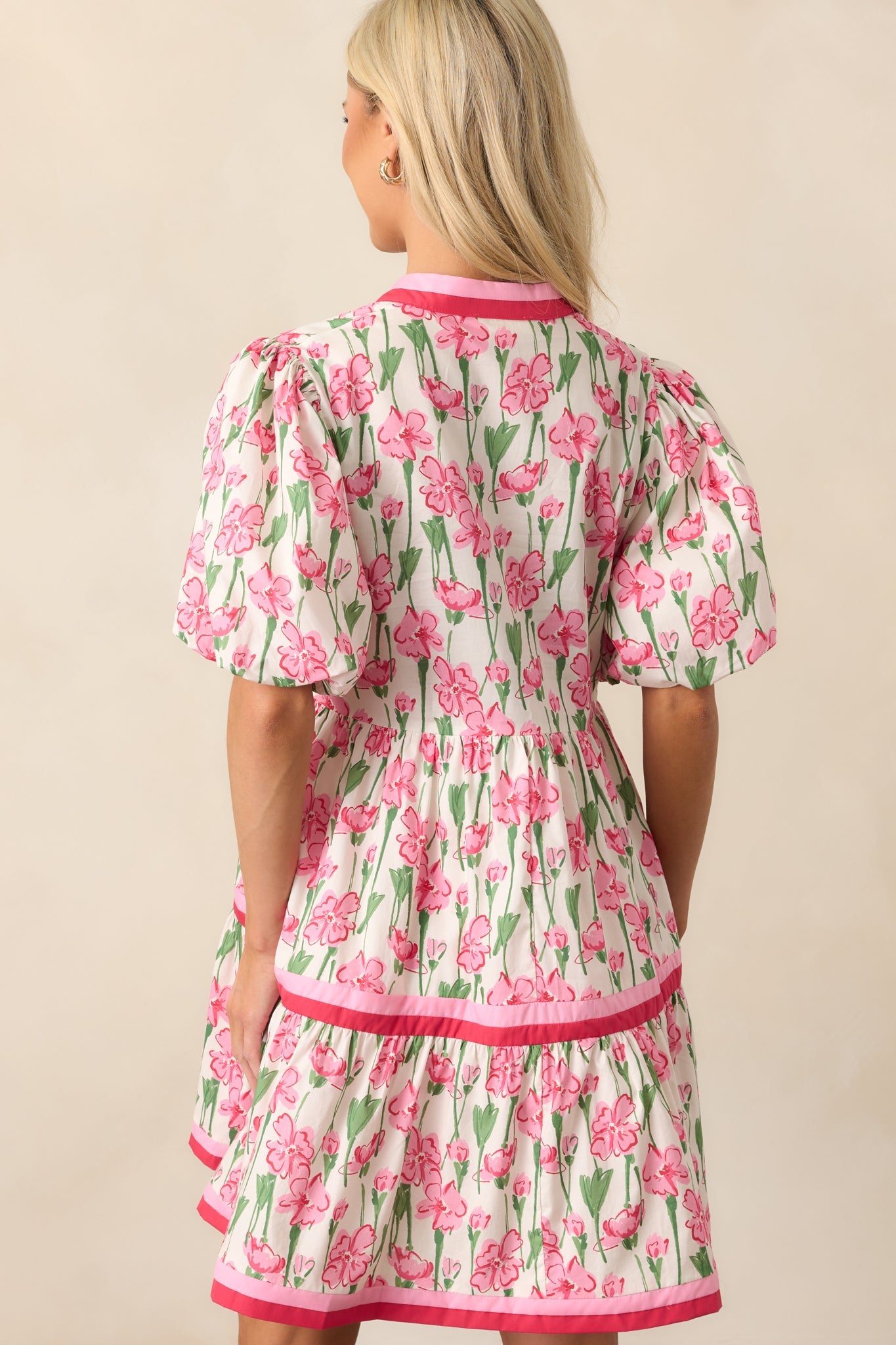 Lunch With The Girls Pink Floral Cotton Mini Dress
