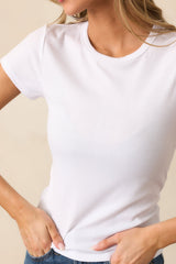Z Supply White Avery Fitted Rib Tee