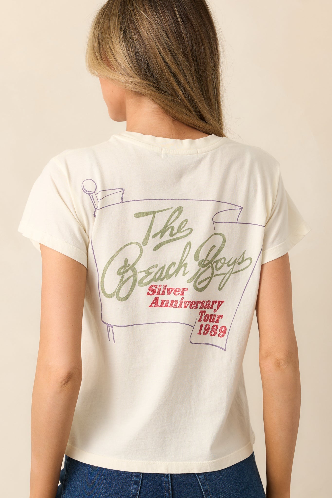 The Beach Boys Vintage Ivory Silver Anniversary Solo Tee