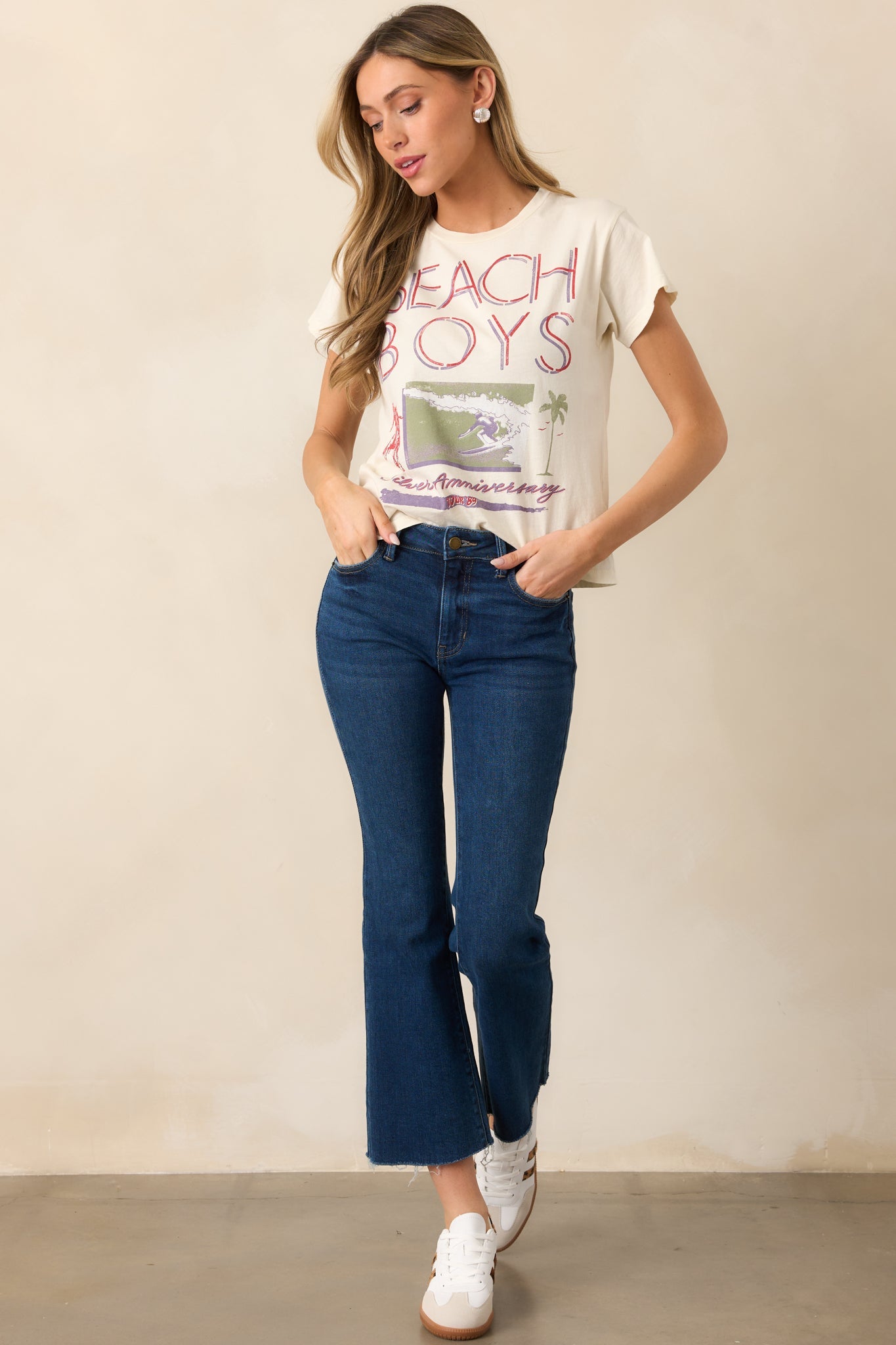 The Beach Boys Vintage Ivory Silver Anniversary Solo Tee