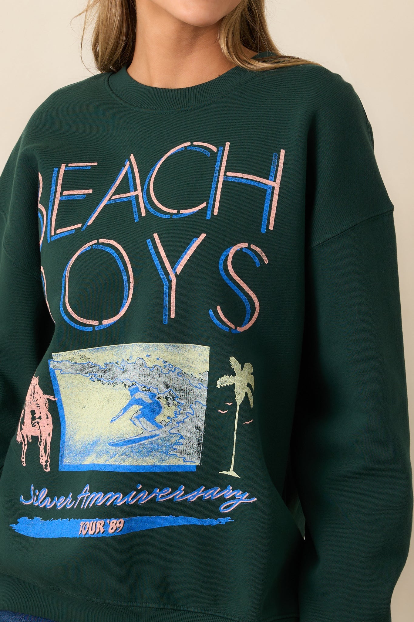 The Beach Boys Pine Green Silver Anniversary BF Crew