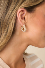 Wisp of the Last Flame Gold & Ivory Pearl Earrings
