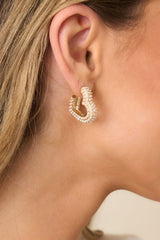 Wisp of the Last Flame Gold & Ivory Pearl Earrings