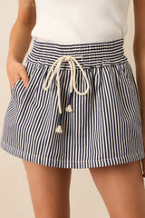 Nautical & Nice Navy Stripe Drawstring Skort