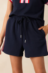 Quick Moves Navy Drawstring Athletic Shorts