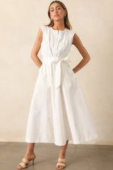 Lily Petal White Denim Zip Up Maxi Dress