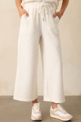Stay Active Ivory Textured Drawstring Pants