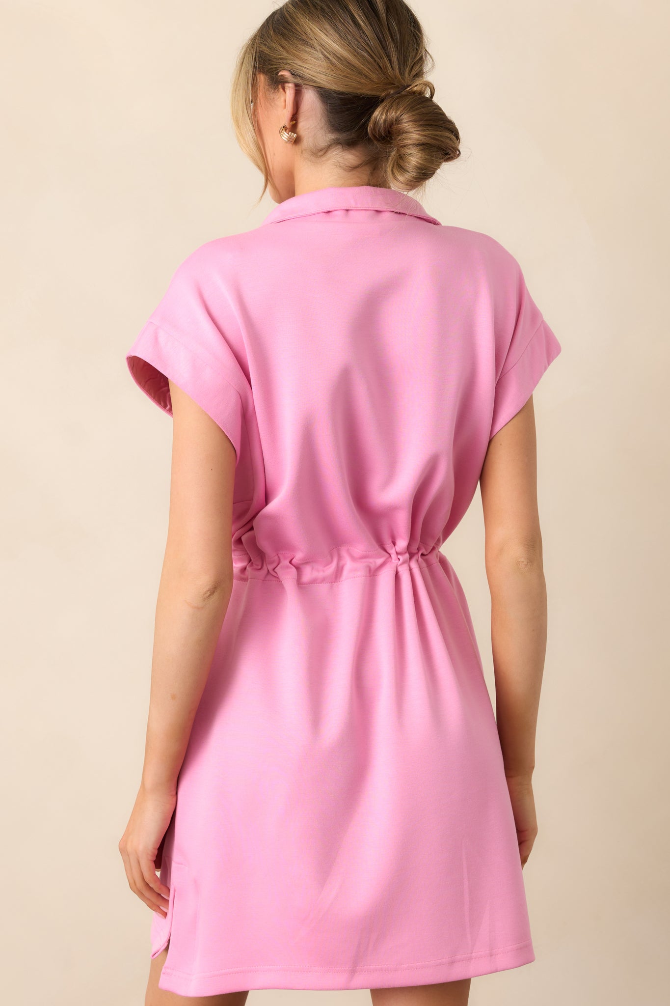 Serving Aces Pink Drawstring Waist Mini Dress