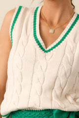 Let's Go For A Walk Ivory Knit Sweater Vest