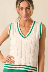Let's Go For A Walk Ivory Knit Sweater Vest