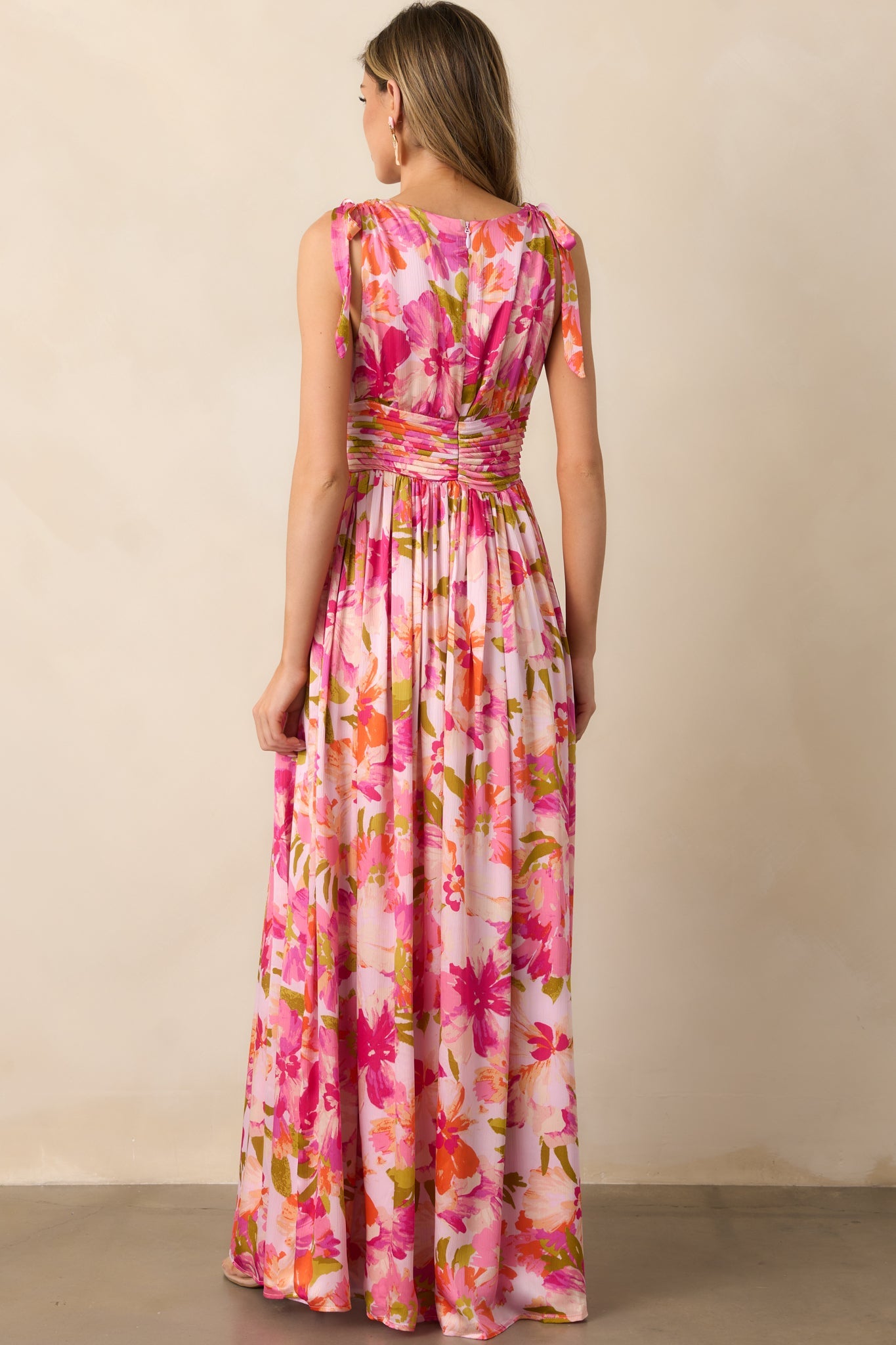 Somewhere Beautiful Pink Multi Floral Maxi Dress