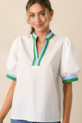 When Everything Aligns White Puff Sleeve Top