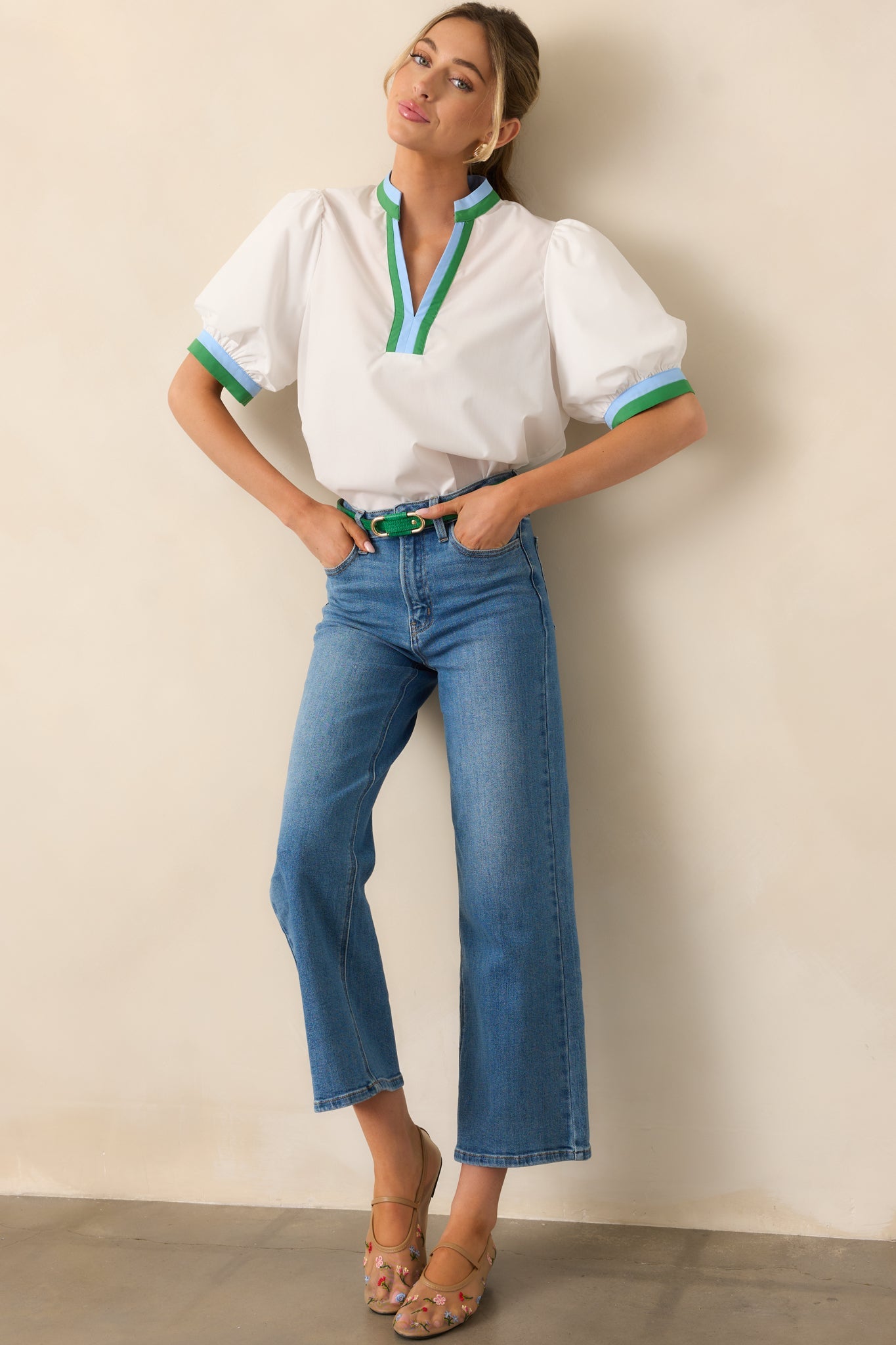 When Everything Aligns White Puff Sleeve Top