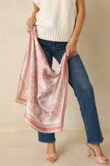 Whispering Canopy Light Pink Jungle Print Scarf