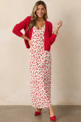 Z Supply Cherry Red Romance Cardigan