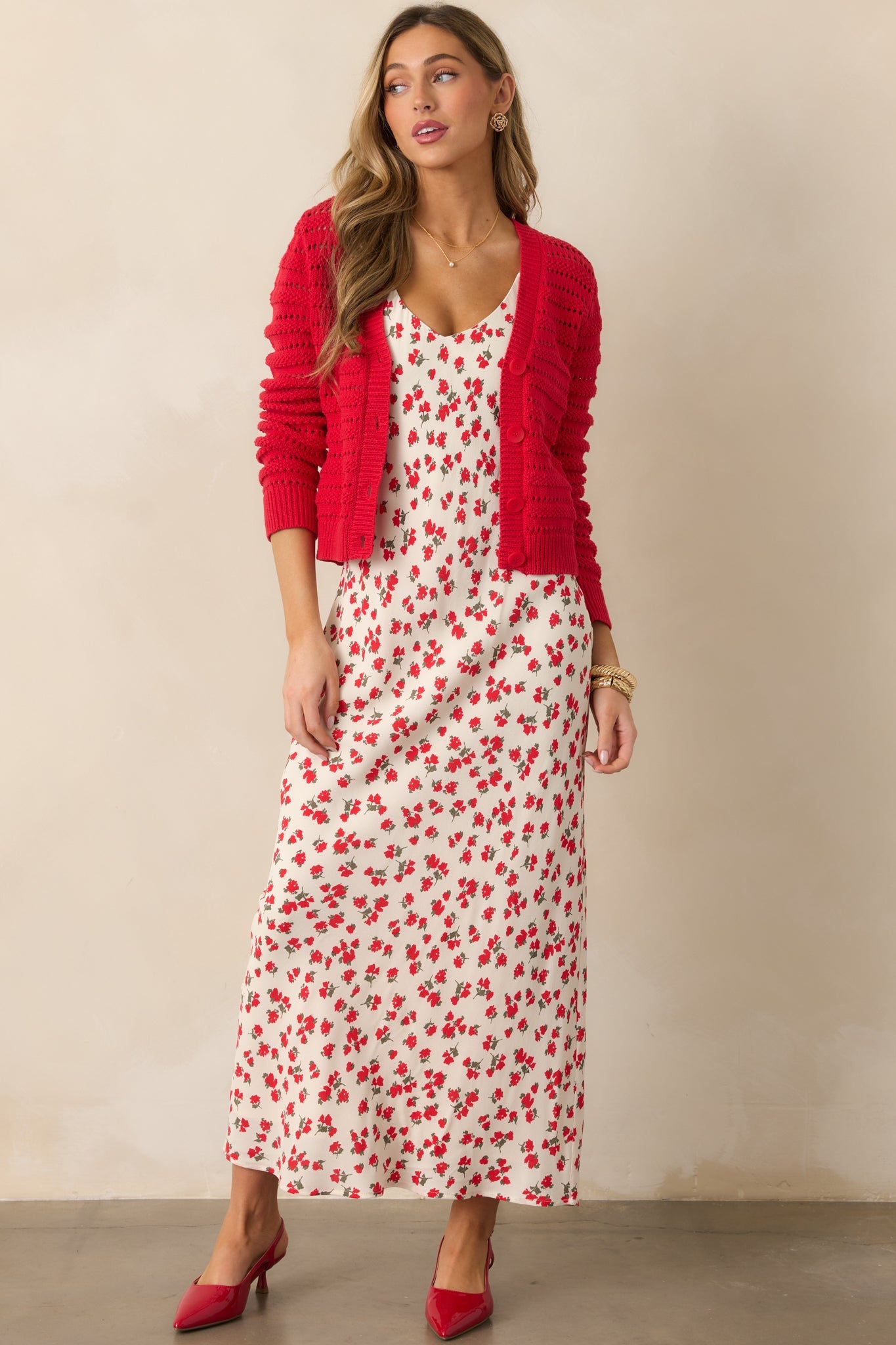 Z Supply Cherry Red Romance Cardigan