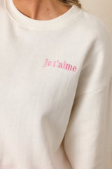Z Supply Je T'aime Ivory Vanilla Ice Sweatshirt