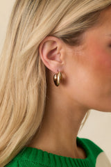 Shifting My Focus Gold Sculptural Open Hoop Earrings