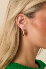 Shifting My Focus Gold Sculptural Open Hoop Earrings