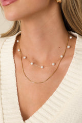 Quiet Promise Gold & Pearl Layered Necklace