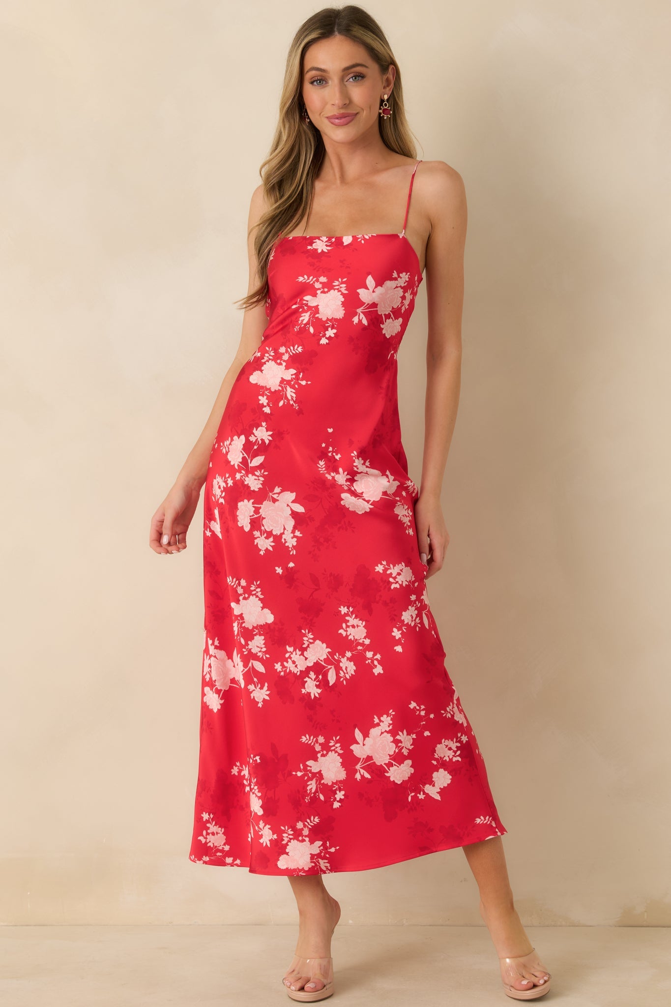 Z Supply Kiss Me Red Alyse Darya Floral Maxi Dress