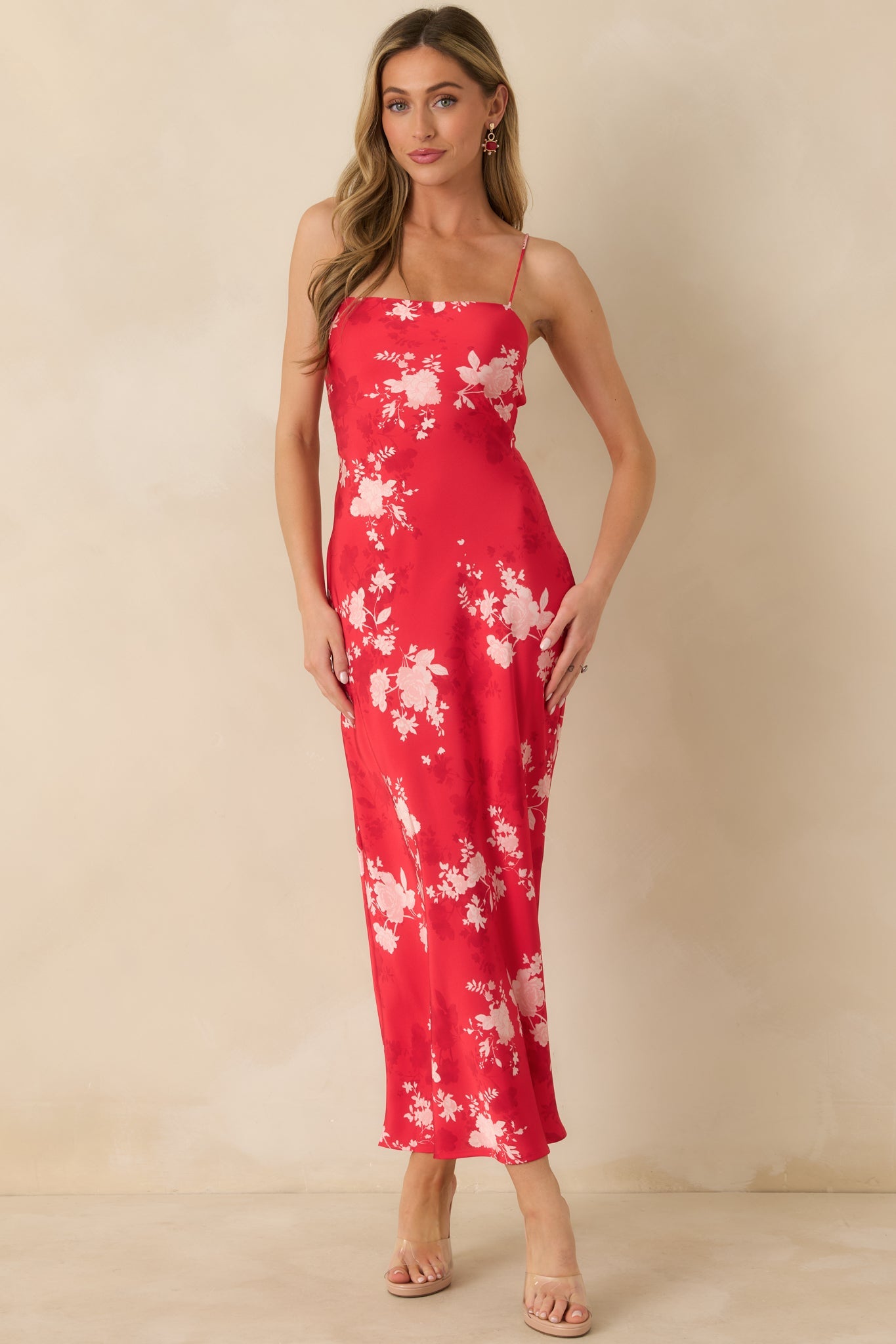 Z Supply Kiss Me Red Alyse Darya Floral Maxi Dress