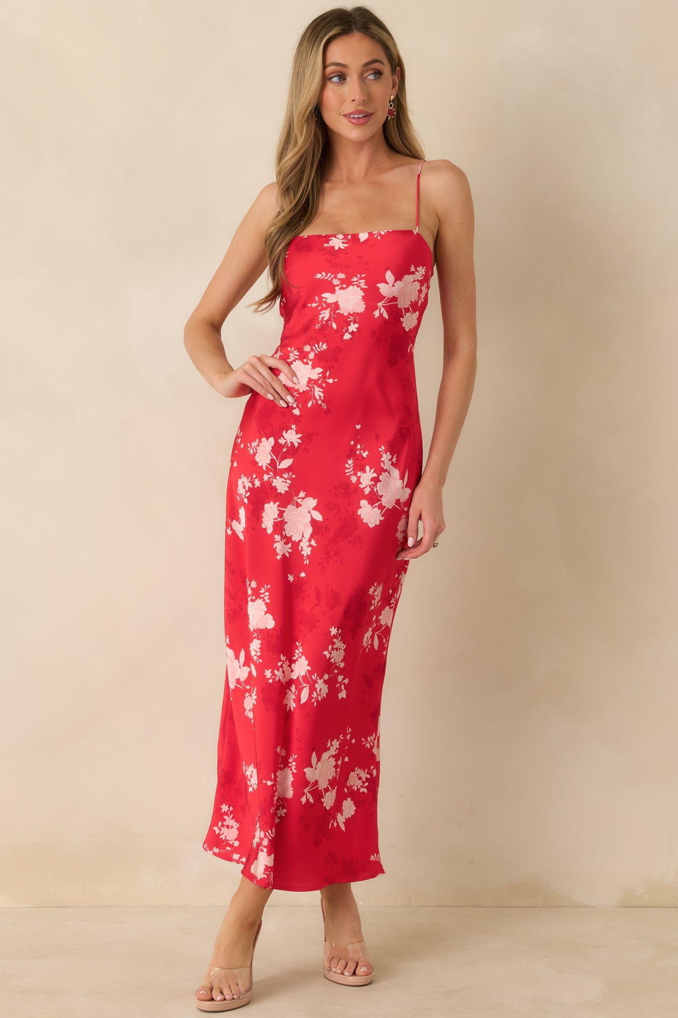 Z Supply Kiss Me Red Alyse Darya Floral Maxi Dress
