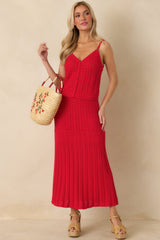 Z Supply Kiss Me Red Lexa Sweater Midi Skirt