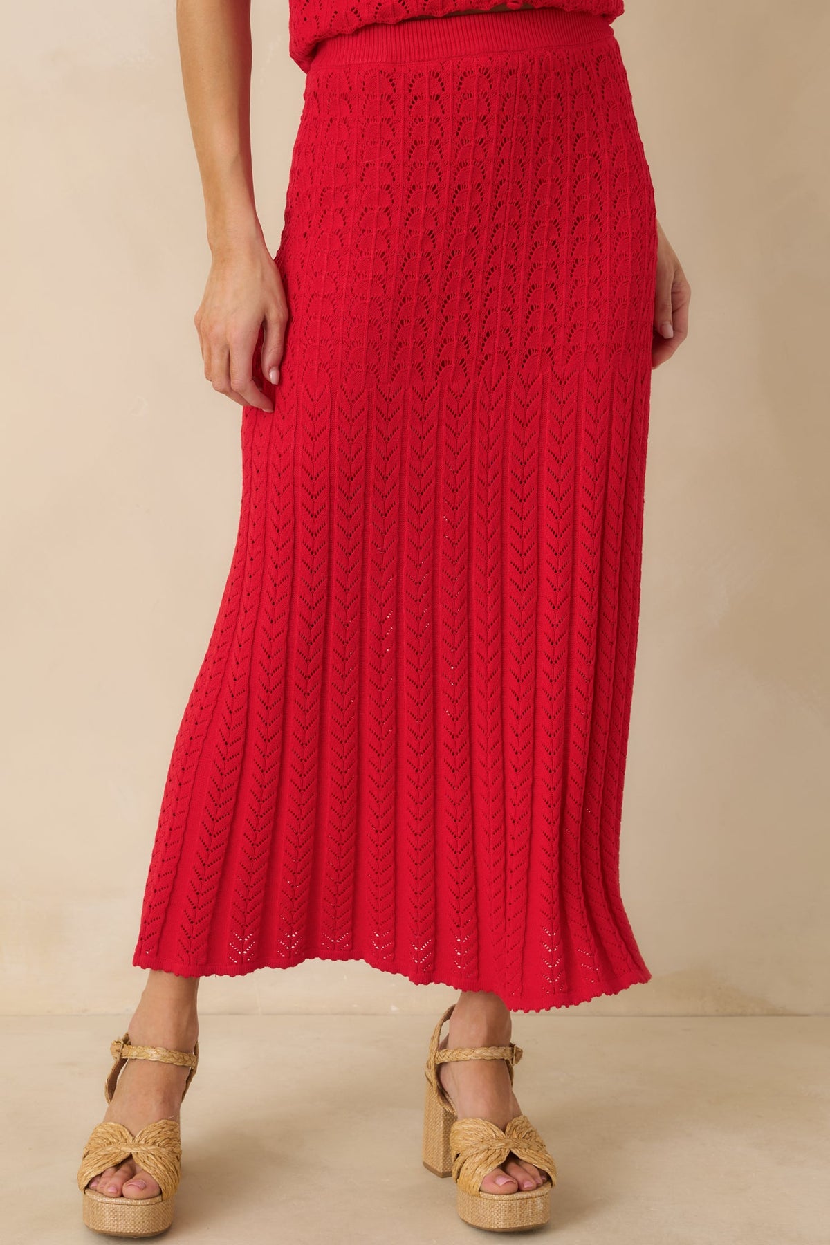 Z Supply Kiss Me Red Lexa Sweater Midi Skirt