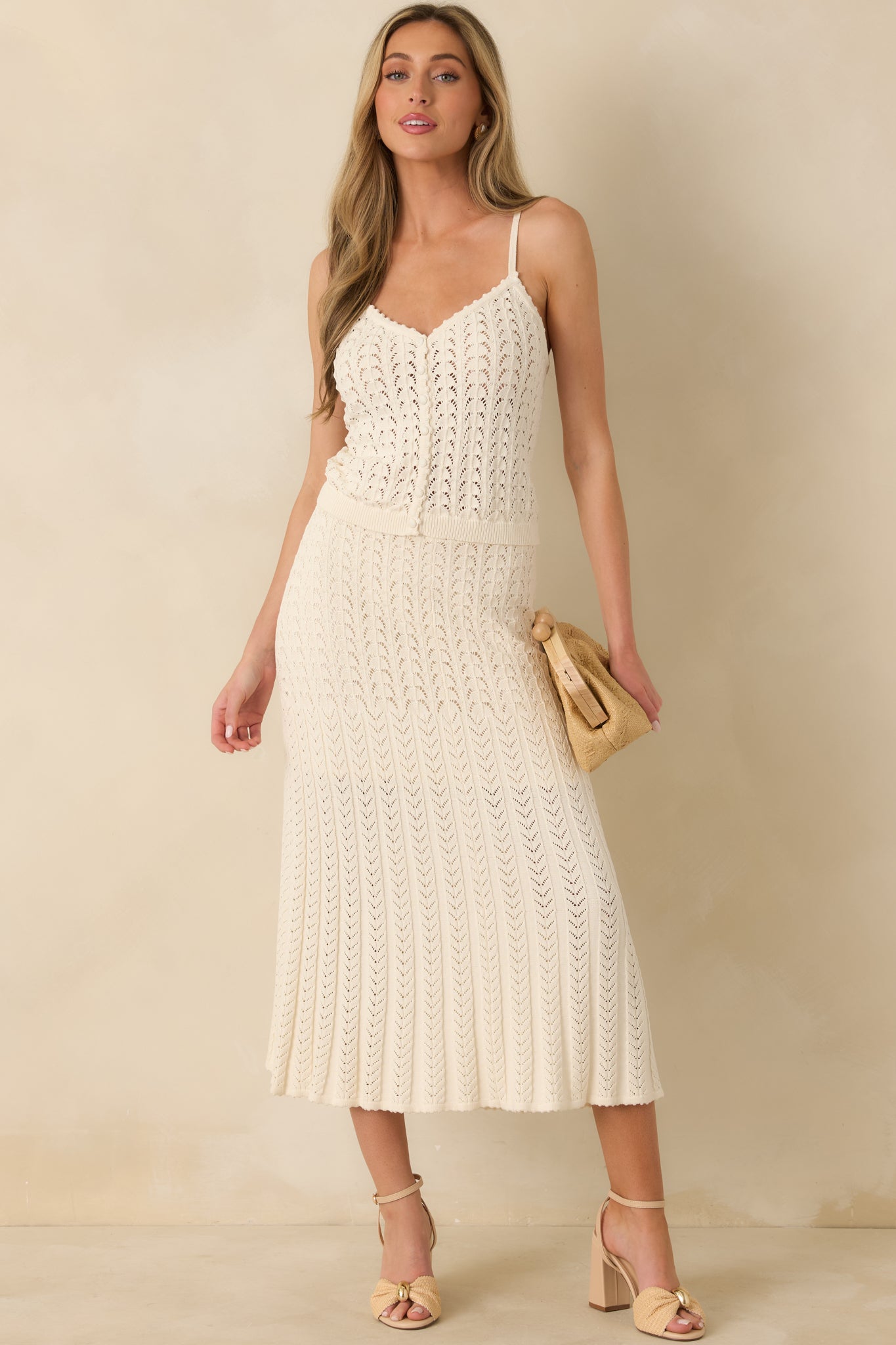 Z Supply Ivory Lexa Sweater Midi Skirt