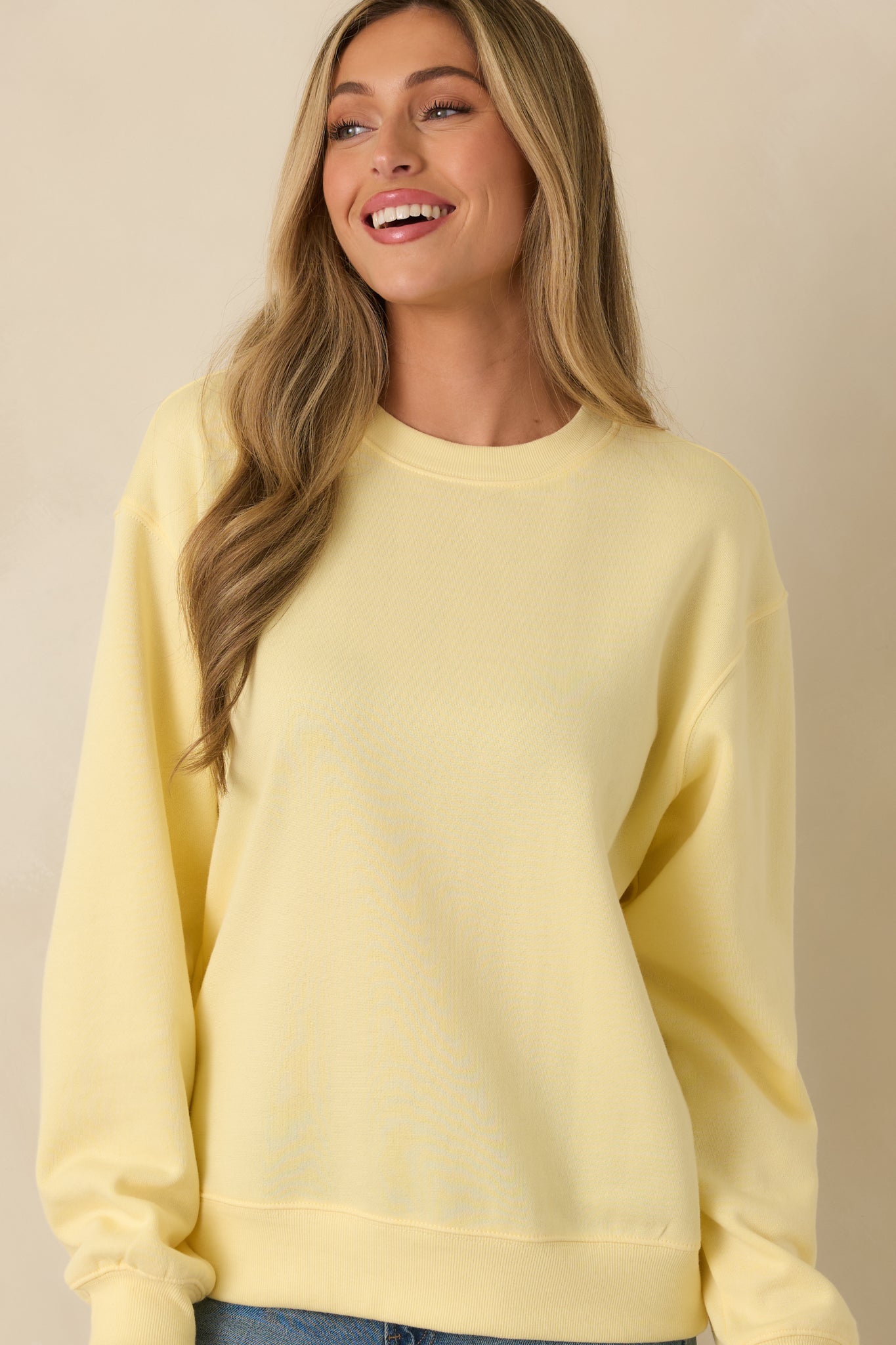 Z Supply Sunnyside Yellow Classic Boyfriend Sweatshirt