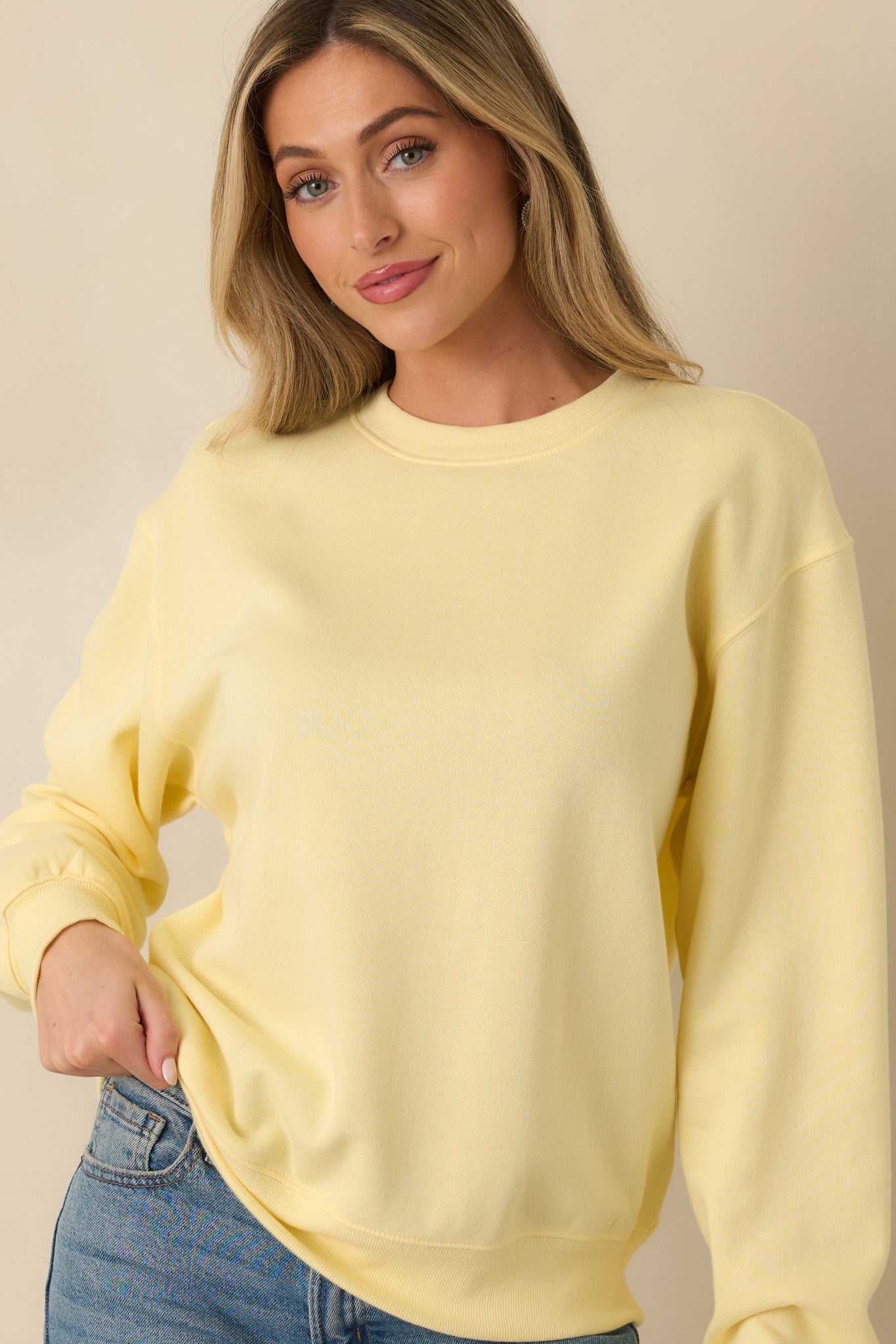 Z Supply Sunnyside Yellow Classic Boyfriend Sweatshirt